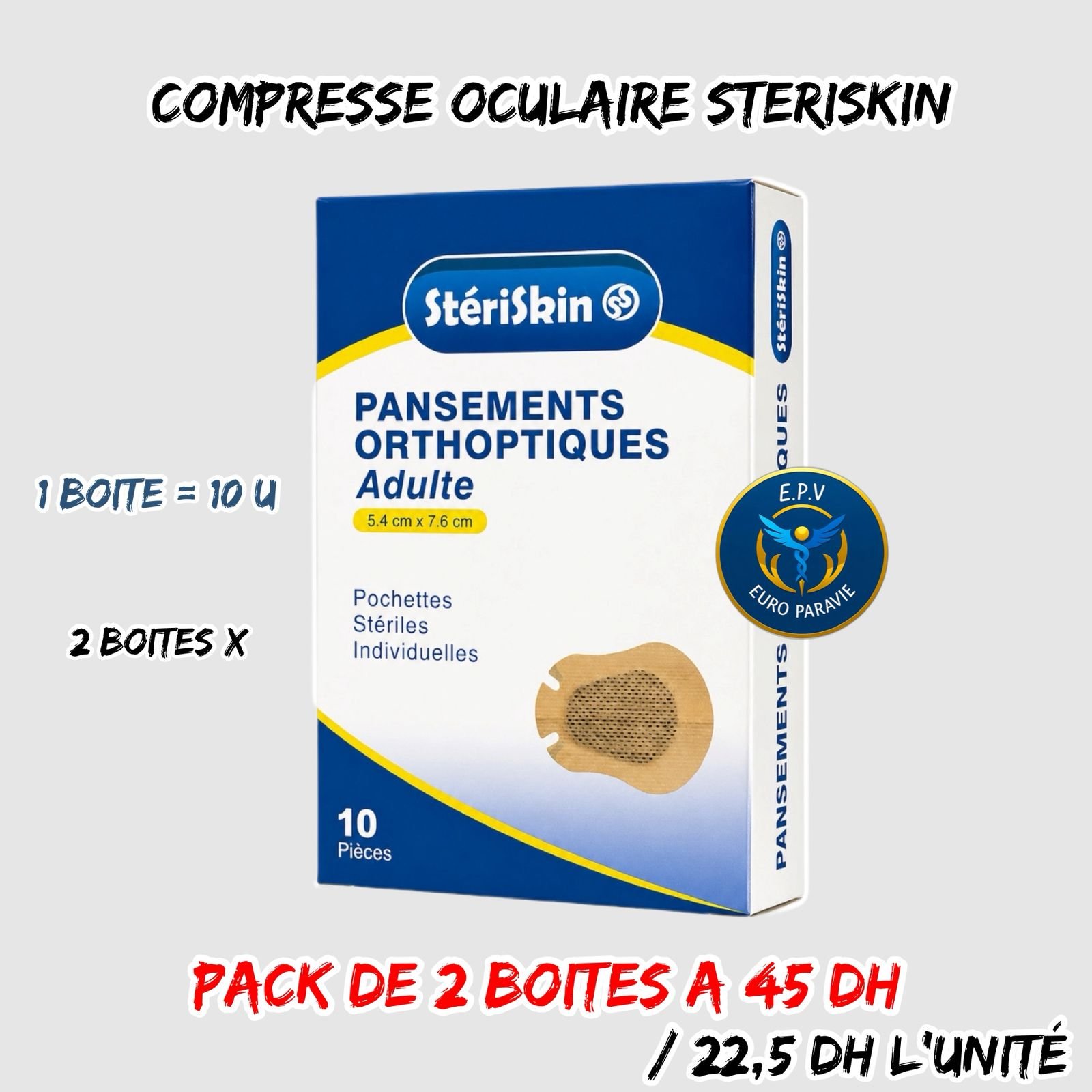 COMPRESSE OCULAIRE STERISKIN 2BOITES
