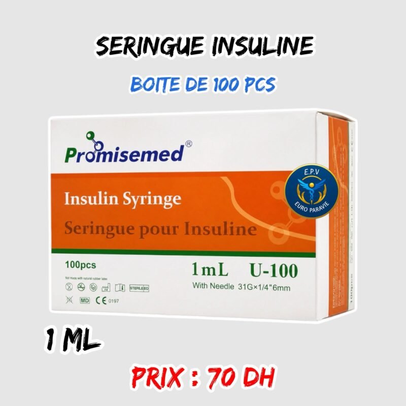 SERINGUE INSULINE 1ML 100 PCS