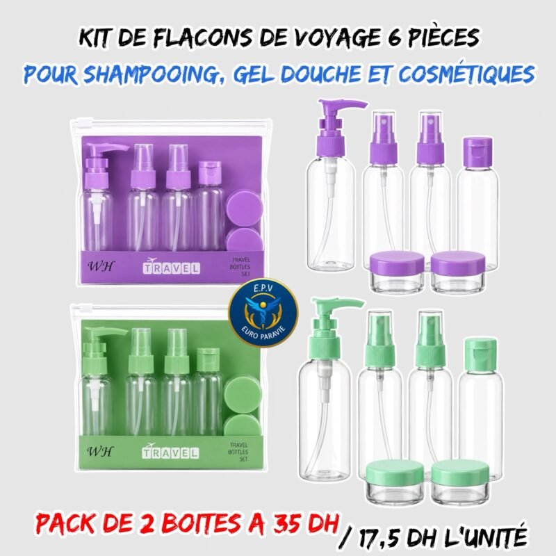 KIT FLACONS DE VOYAGE 6 PIECES X 2 BOITES
