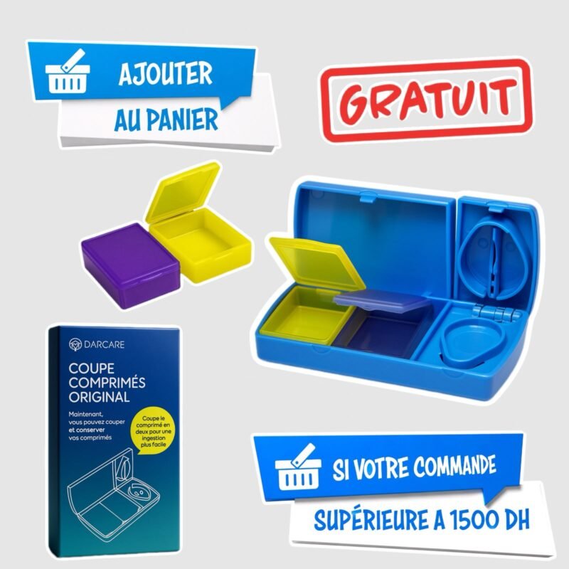 COUPE COMPRIMÉ + 2 ORGANISATEURS DE PILULES