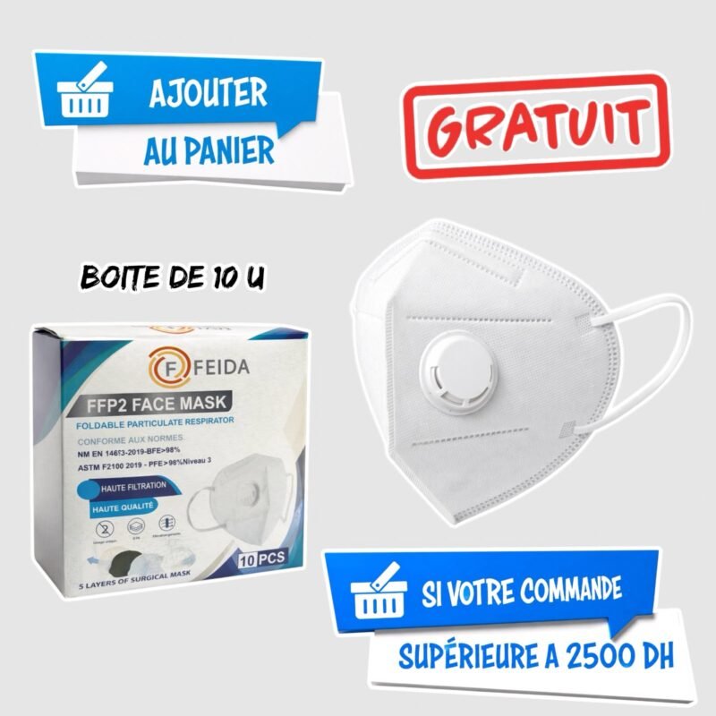 MASQUE FFP2 AVEC VALVE { BLANC }