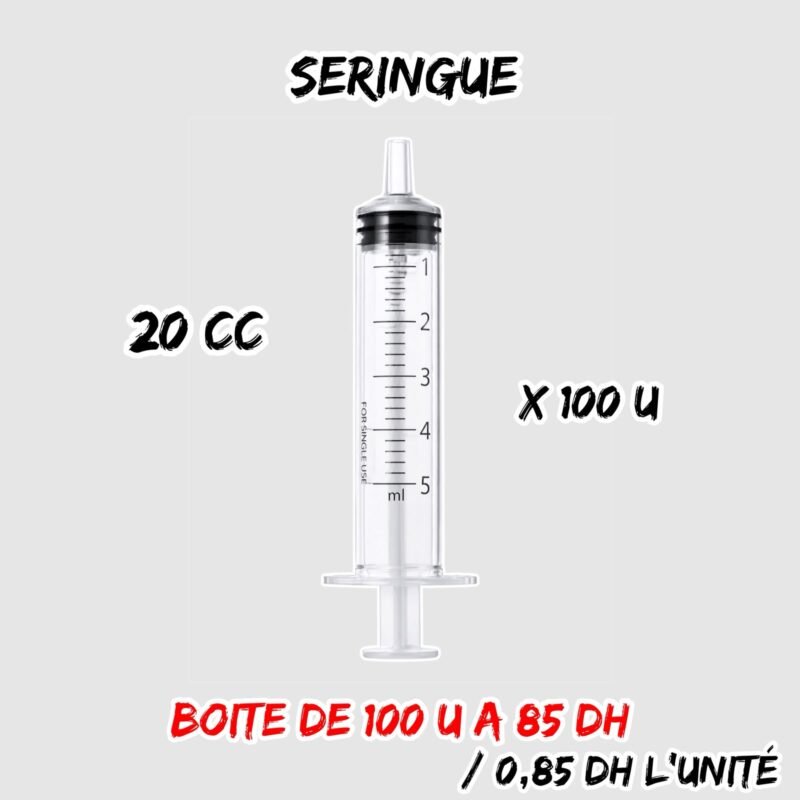 SERINGUE 20 CC ×100U