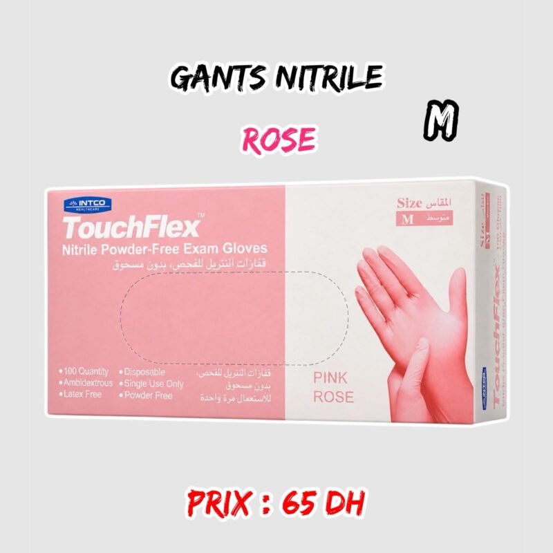 GANTS NITRILE ROSE M