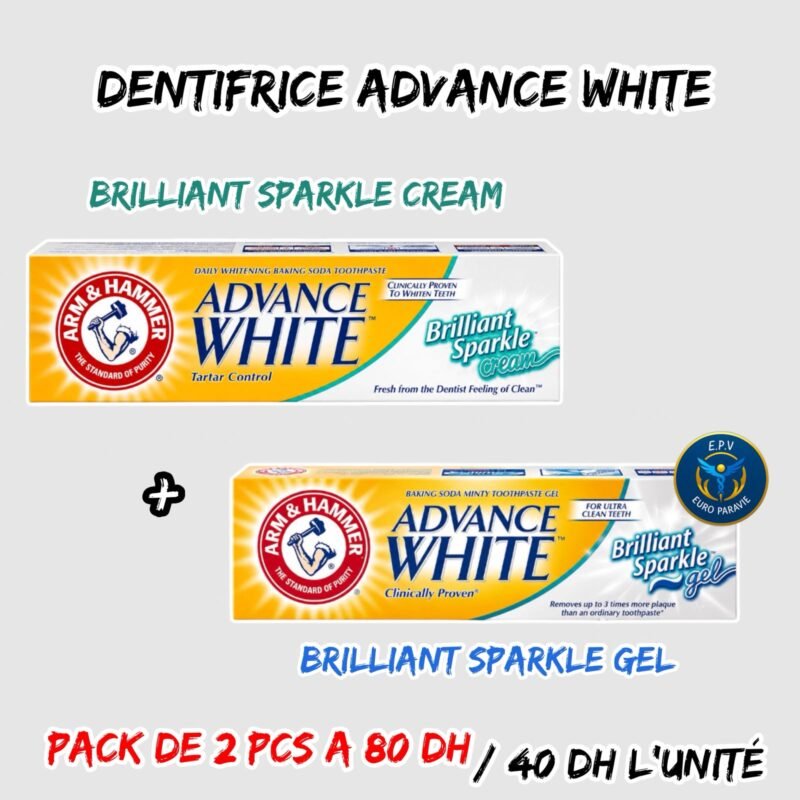 DENTIFRICE ADVANCE WHITE { BRILLIANT SPARKLE CREAM + BRILLIANT SPARKLE GEL }