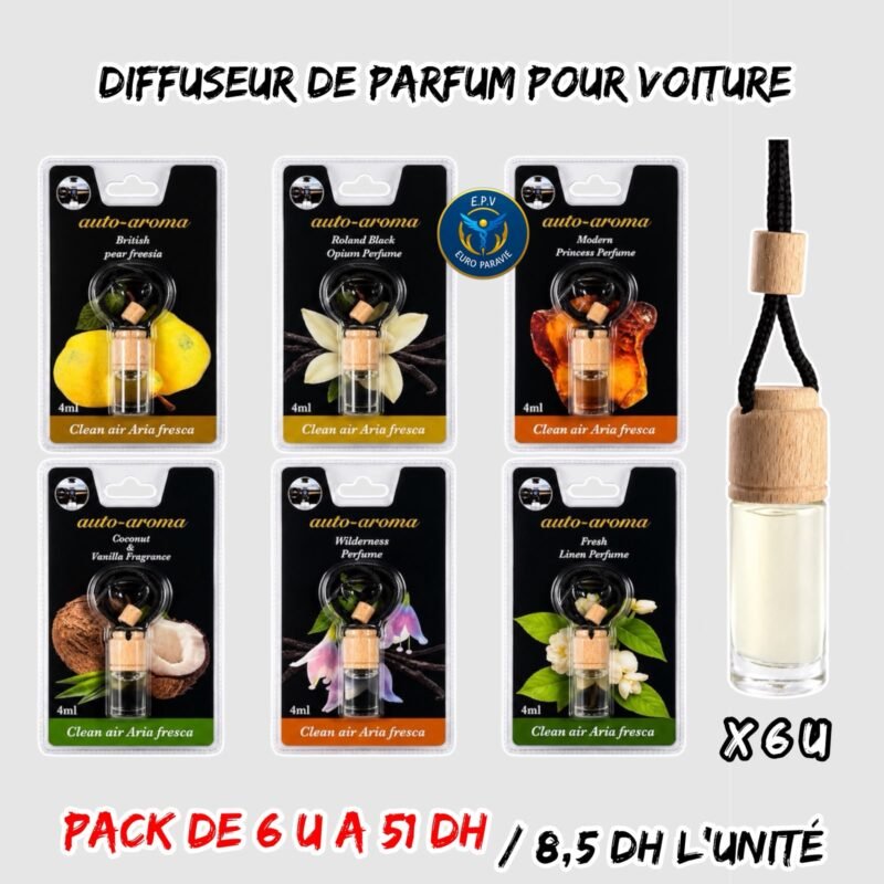 DIFFUSEUR DE PARFUM POUR VOITURE X 6U