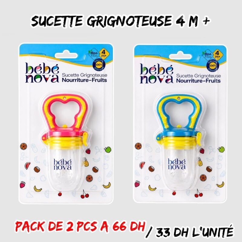 SUCETTE ALIMENTAIRE 4M+ { FRUITS – LEGUMES } { SUCETTE GRINOTEUSE }