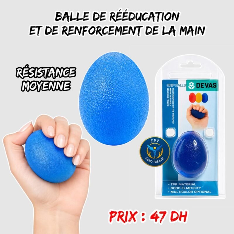 BALLE DE REEDUCATION ET DE RENFORCEMENT DE LA MAIN { RESISTANCE MOYENNE / DEVAS }