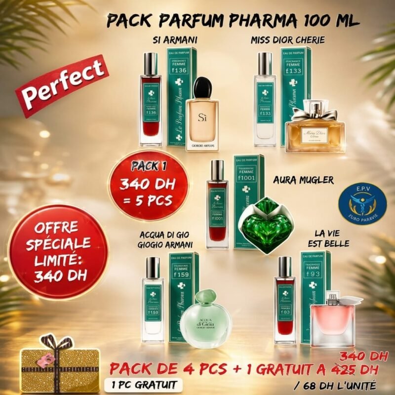 PACK PARFUM PHARMA 100ML : 5PCS 340DH
