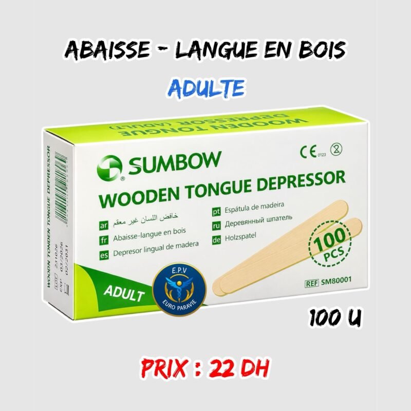 ABAISSE LANGUE EN BOIS 100U { ADULTE }